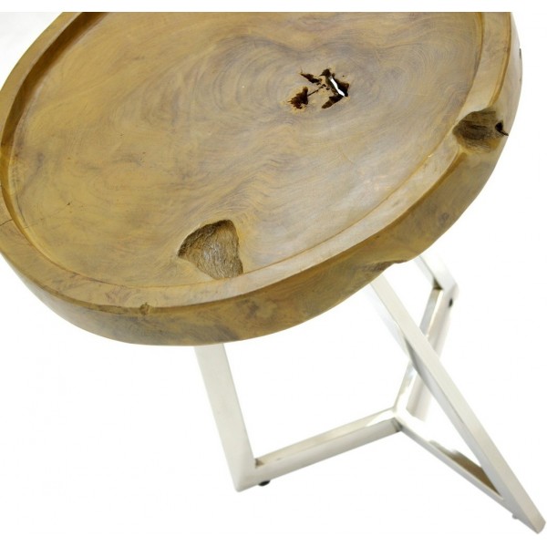 Surya Tray and Stainless Steel Side Table Surya Tray and Stainless Steel Side Table