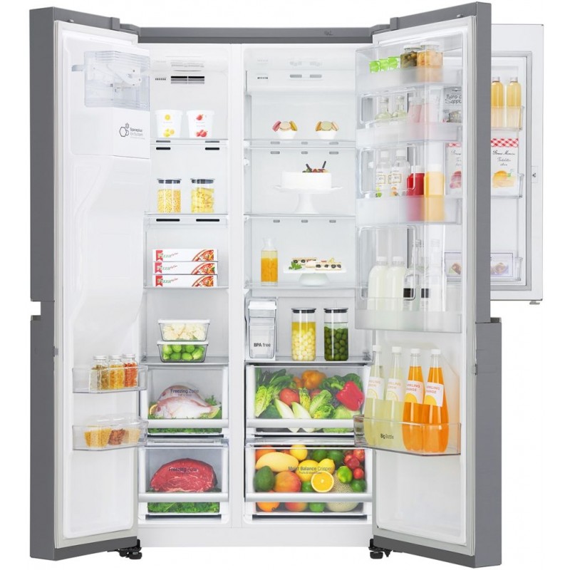 Lg Gc J247sluv 601l Platinum Silver Side By Side Fridge Plumbed Luckys Discount Centre Lg Gc J247sluv 601l Platinum Silver Side By Side Fridge Plumbed Luckys Discount Centre