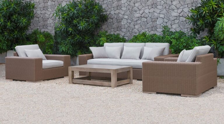 ATC RASF-152B 3 Piece HDPE Wicker Outdoor Sofa Set