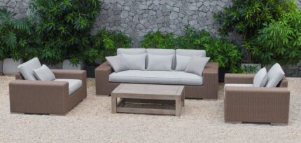 ATC RASF-152B 3 Piece HDPE Wicker Outdoor Sofa Set