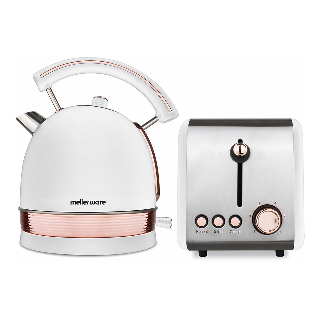 Mellerware 46042 1.8L Rose Gold Kettle and Toaster Stainless Steel
