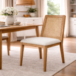 Woven Back Wooden Chair