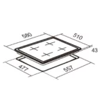 Falco FAL-BGH-60 4-Burner Gas Hob Black