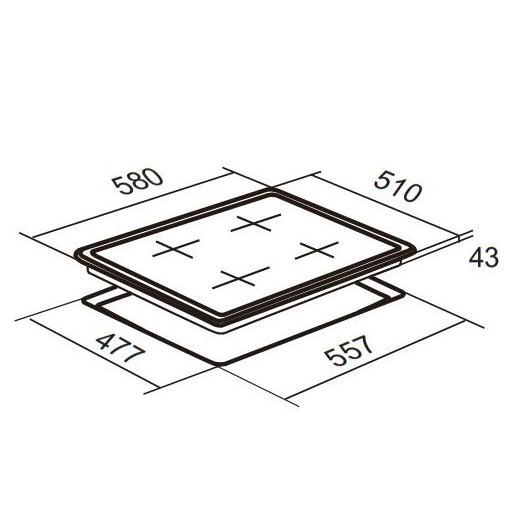 Falco FAL-BGH-60 4-Burner Gas Hob Black