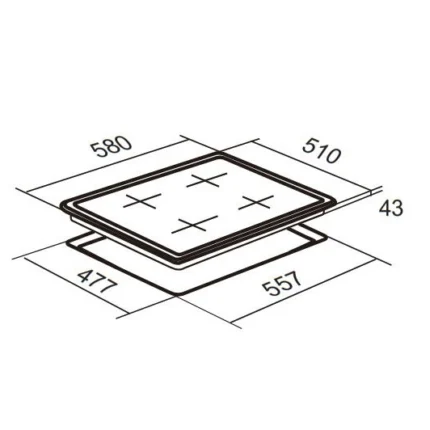Falco FAL-SSGH-60 4-Burner Gas Hob