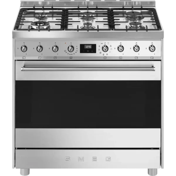 Smeg C9MAXSSA9 6-Burner Gas/Electric Stove Stainless Steel