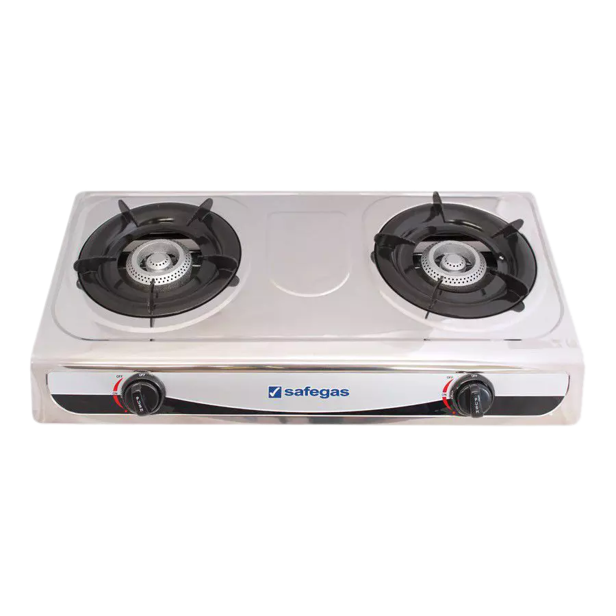 Safegas SGC 602 2-Burner Gas Cooker Stainless Steel