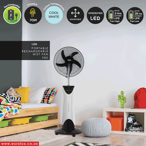Eurolux F82 Rechargeable Mist Fan Luckys Discount Centre