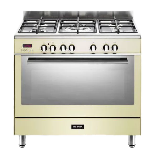 Elba 9FX827C 5-Burner Gas/Electric Stove Cream
