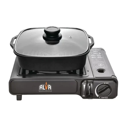 Alva CCR120 1-Burner Canister Stove with Pot