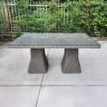 Grey Rattan Patio Dining Table