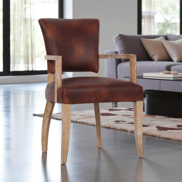 Duke Leather Dining Chair - Image 2