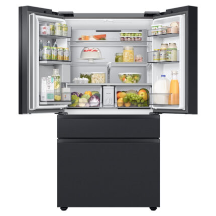 630L Net Bespoke French Door Refrigerator with changeable panels - Matt Black Stainless Steel
