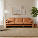 Milano Tan Leather Modern 3-Seater