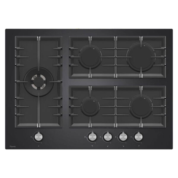 Ferre 5 Burner Gas Hob Black Glass (BL-135)