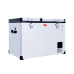 SnoMaster - 66L Low Profile Dual Compartment Portable Fridge/Freezer AC/DC - Stainless Steel (SMDZ-LP66D)