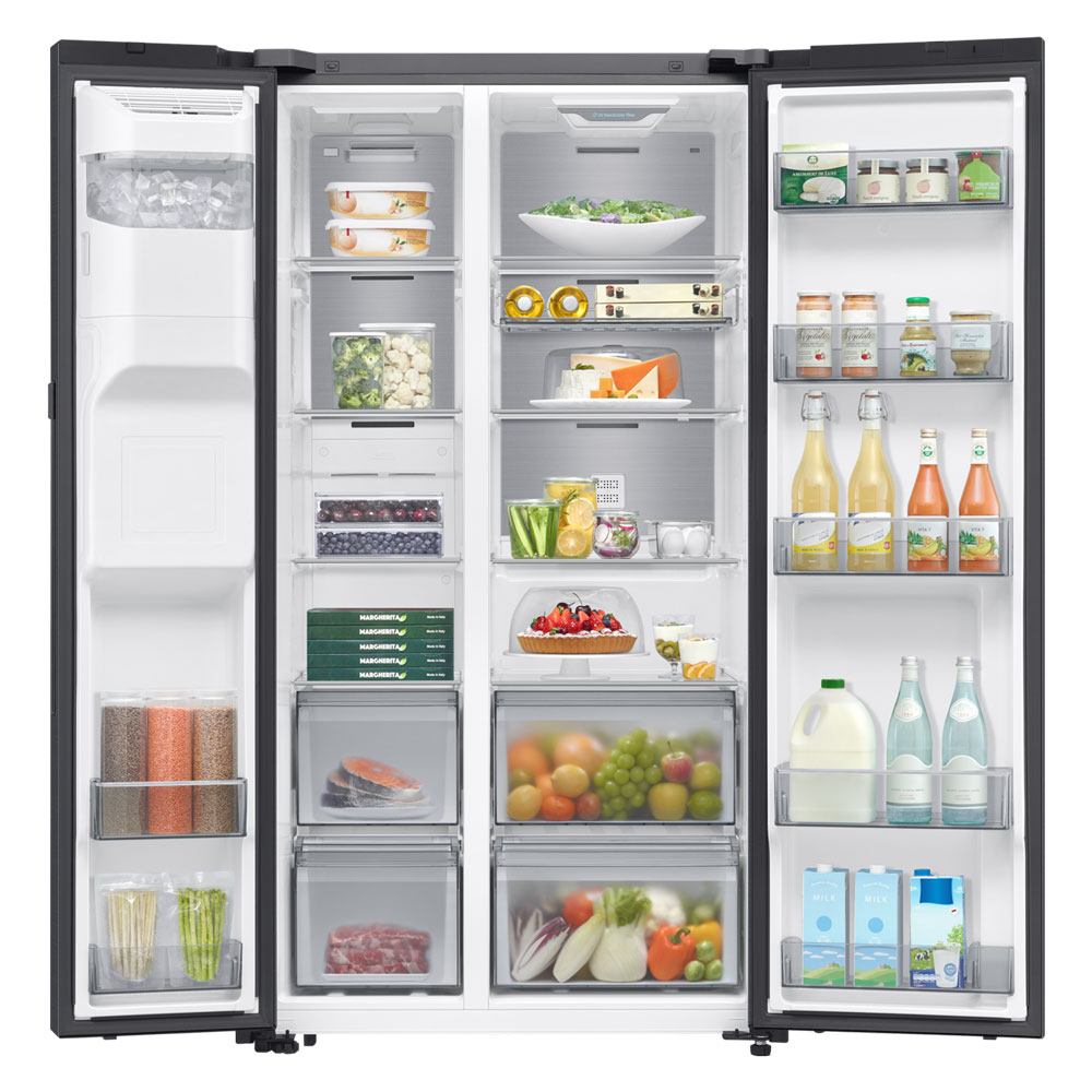 Samsung - Bespoke 594L AI Side By Side Fridge - RS90F64D2FFA
