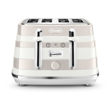 Delonghi - Avvolta Class 4 Slice Toaster - Graceful White - CTAC4003W