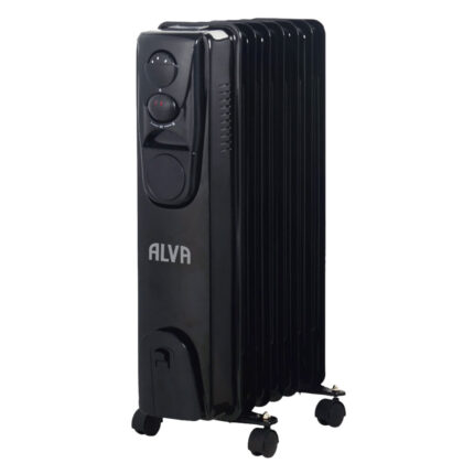 7 Fin Oil Heater - Alva 1500W Gloss Black - AOH201-7