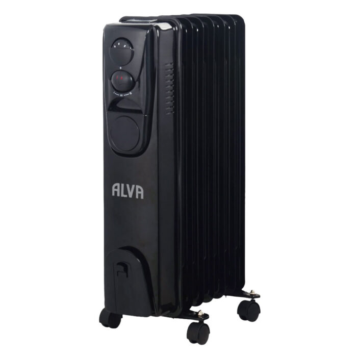 7 Fin Oil Heater - Alva 1500W Gloss Black - AOH201-7 - Image 1