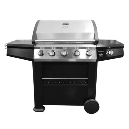 5-Burner Gas Braai with Side Burner - Alva Finesse Stainless Steel - GBPR102