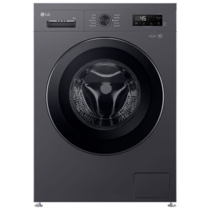 LG - 9kg Front Load Washing Machine in Middle Black Finish - F2Y1VYP6J