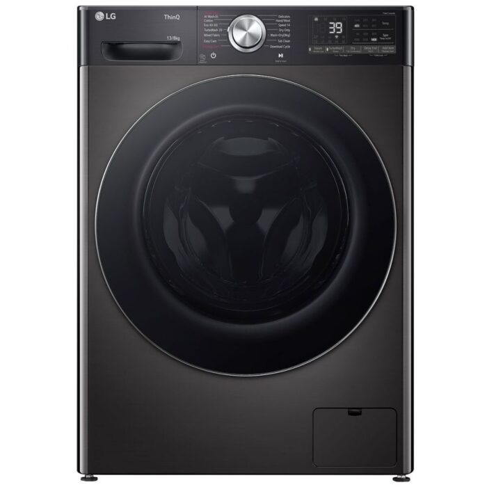 LG - 13/8kg Front Loader Washer Dryer Combo with AI DD™ & Steam+™ in Black Finish - F4Y9LCP2ZB - Image 1