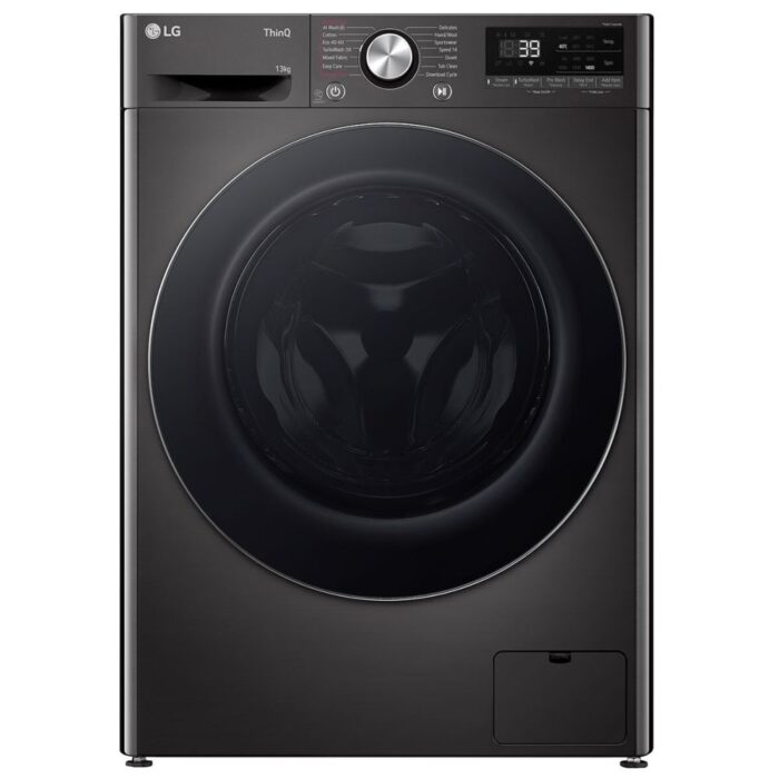 LG - 13Kg Front Loader with AI DD™ & Steam+™ in Black Finish - F4Y9LWP2ZB - Image 1