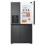 LG - 684L Door-in-Door Non Plumbed Side by Side Fridge with Ice & Water Dispenser in Black Finish - GC-J257FQMW