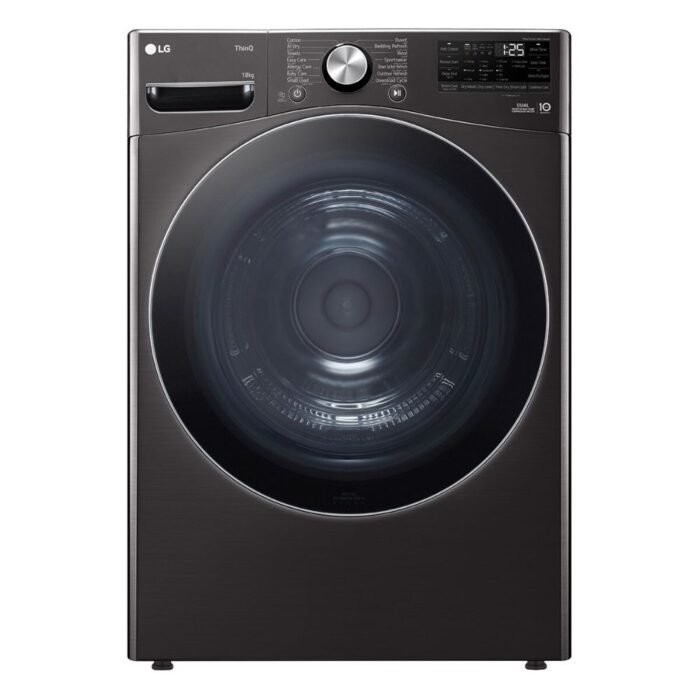LG - 18kg Dual Inverter Heat Pump Dryer in Black Finish - RH18U8JVCW - Image 1