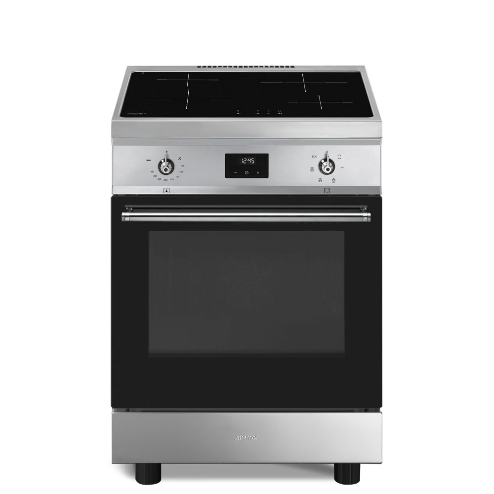 Blank White Card on Brown Background and Shadow Smeg - 60cm 4 Plate Full Electric Cooker A - C6IMXT2 - Image 1