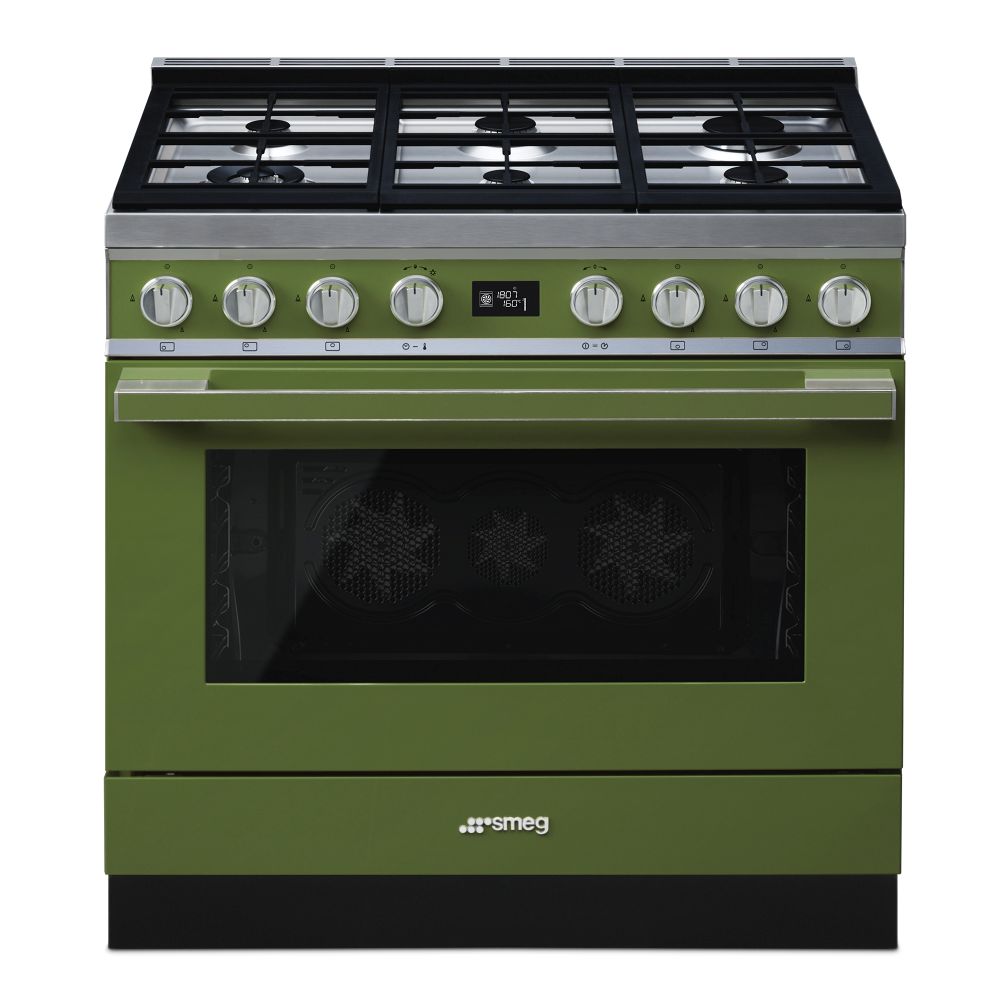 Smeg – 90cm Portofino Design Cooker A+ Olive green – CPF9GPOG