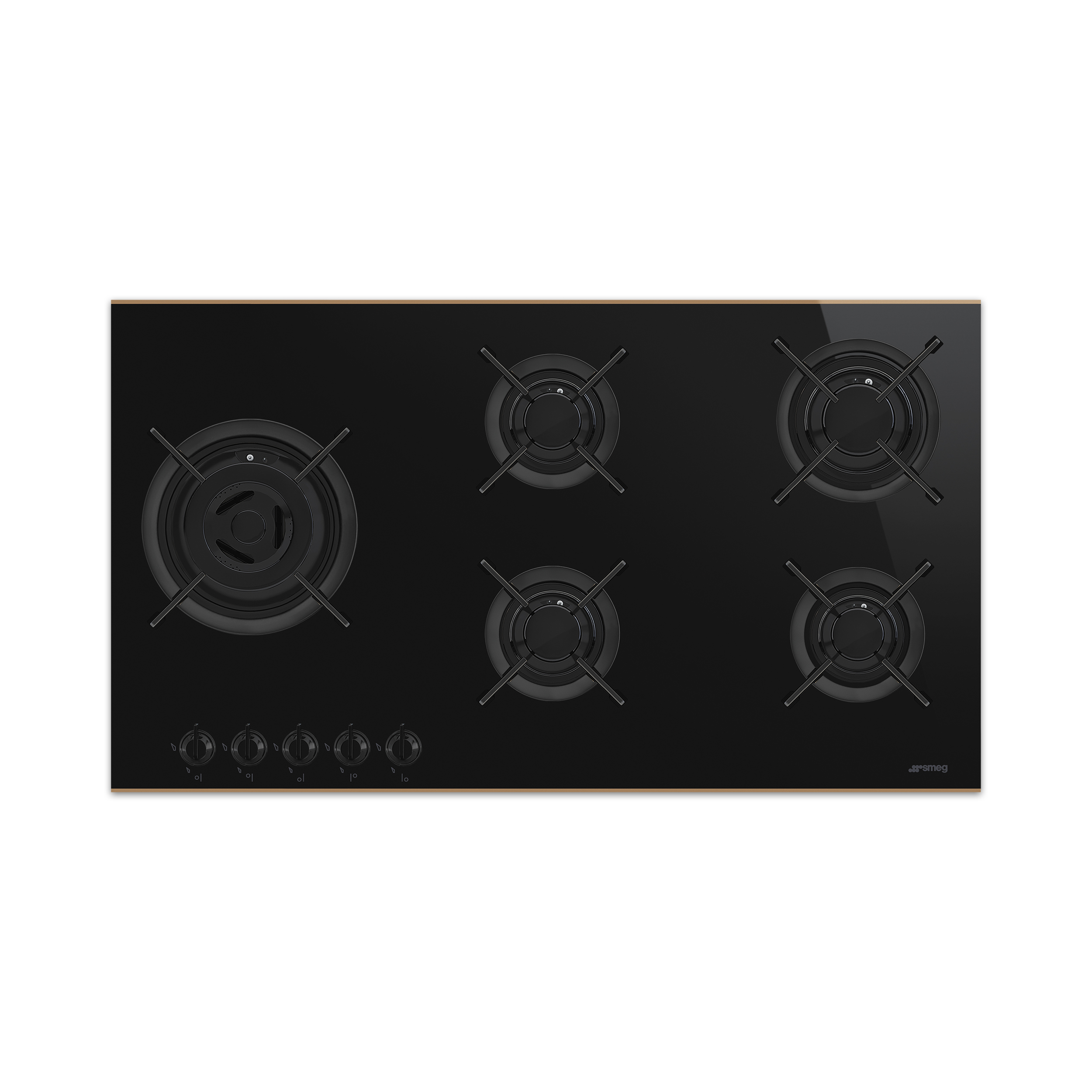 Smeg – 90cm 5-burner Gas on glass Hob – PV695LCNR