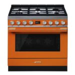 Smeg - 90cm Portofino Design Cooker A+ Orange - CPF9GPOR