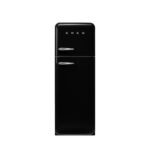 Smeg - 60cm Retro top mount freezer refrigerator Glossy Black - FAB30RBL6