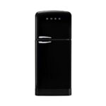 Smeg - 84cm Retro top mount freezer refrigerator Glossy Black - FAB50RBL6