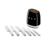 Smeg - Retro Knife Block Set Black - KBSF02BL