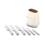 Smeg - Retro Knife Block Set Cream - KBSF02CR