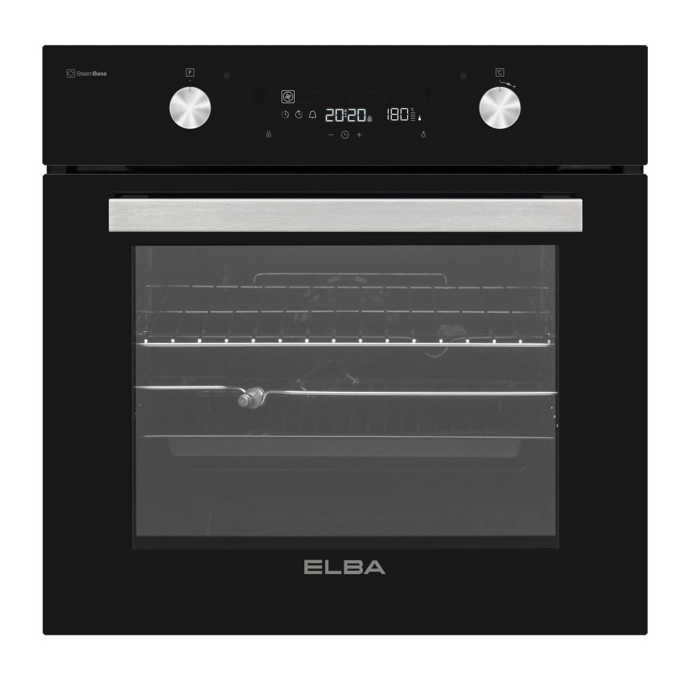 ELBA T60-7 Elba - 60cm Multifunction Electric Oven Black Glass - 04/T60-7 - Image 1