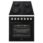 Univa - Oven and Solid Plate Hob Set Black - U336B-1