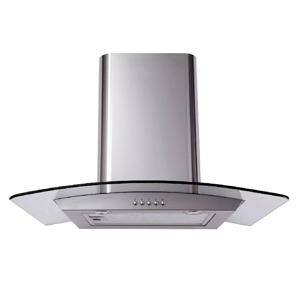 U900SCG Univa - 90cm Chimney Curved Glass Cookerhood Stainless Steel - U900SCG - Image 1