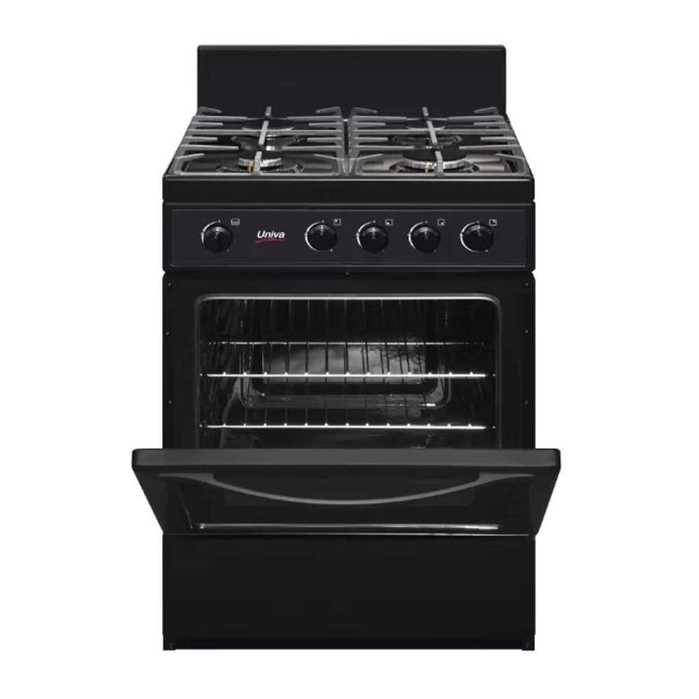 UG016BI Univa - 4 Burner Gas Stove Black - UG016BI - Image 1