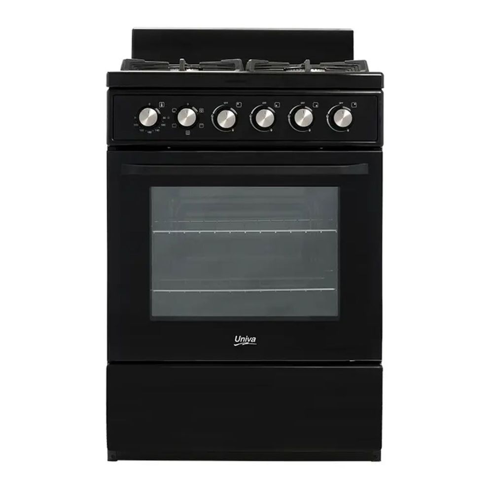 UGE016BI Univa - 4 Burner Gas Stove Black - UGE016BI - Image 1