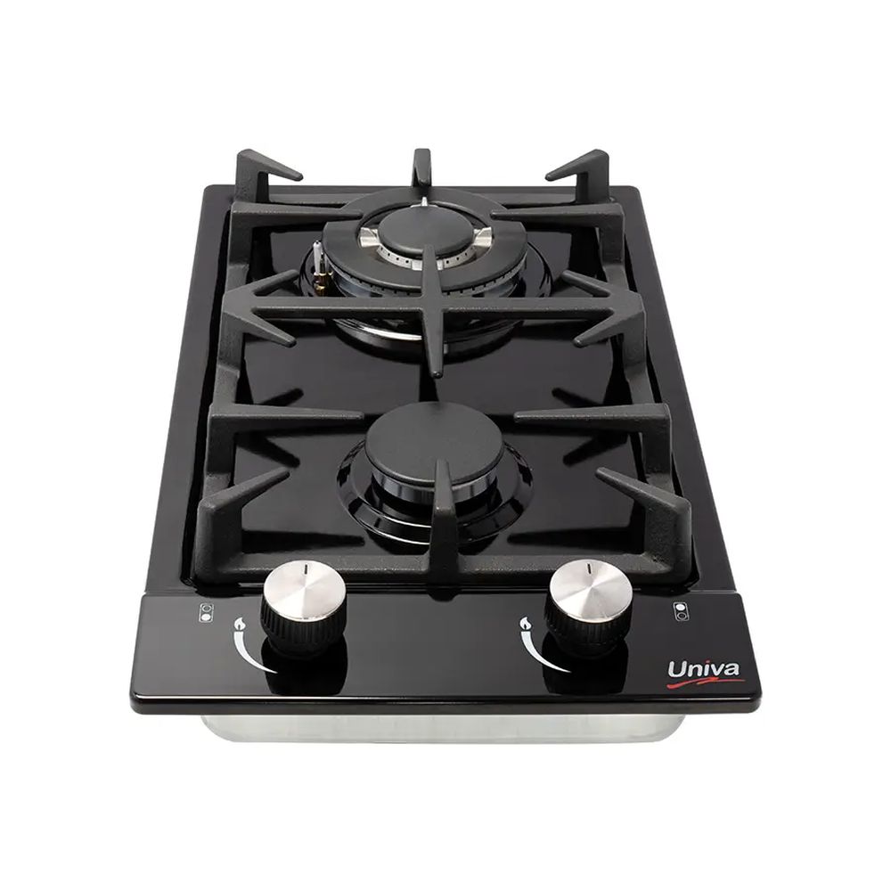 UGH02B Univa - 2 Burner Gas Hob Black - UGH02B - Image 1
