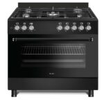 Elba - Essential 90cm 5 Burner Full Gas Cooker Black - 04/96CL828B